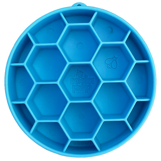 SodaPup Honeycomb Slow Feeder Dog Bowl – Enrichment & Anxiety Relief