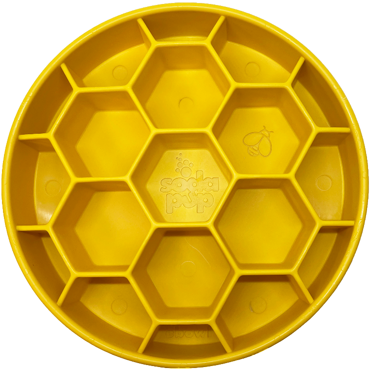 SodaPup Honeycomb Slow Feeder Dog Bowl – Enrichment & Anxiety Relief