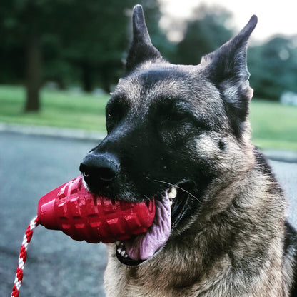 USA-K9 Grenade Rubber Treat Dispenser & Tug Toy – Army Green