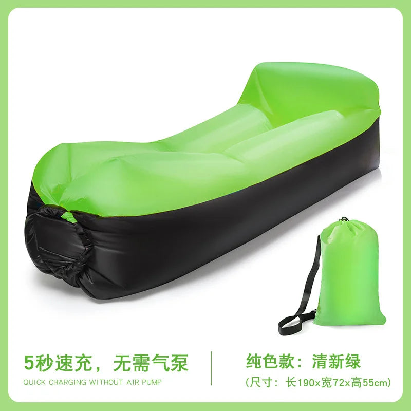 Portable Inflatable Lounger Air Sofa, Quick-Inflate Beach & Camping Couch, Foldable Outdoor Lounger