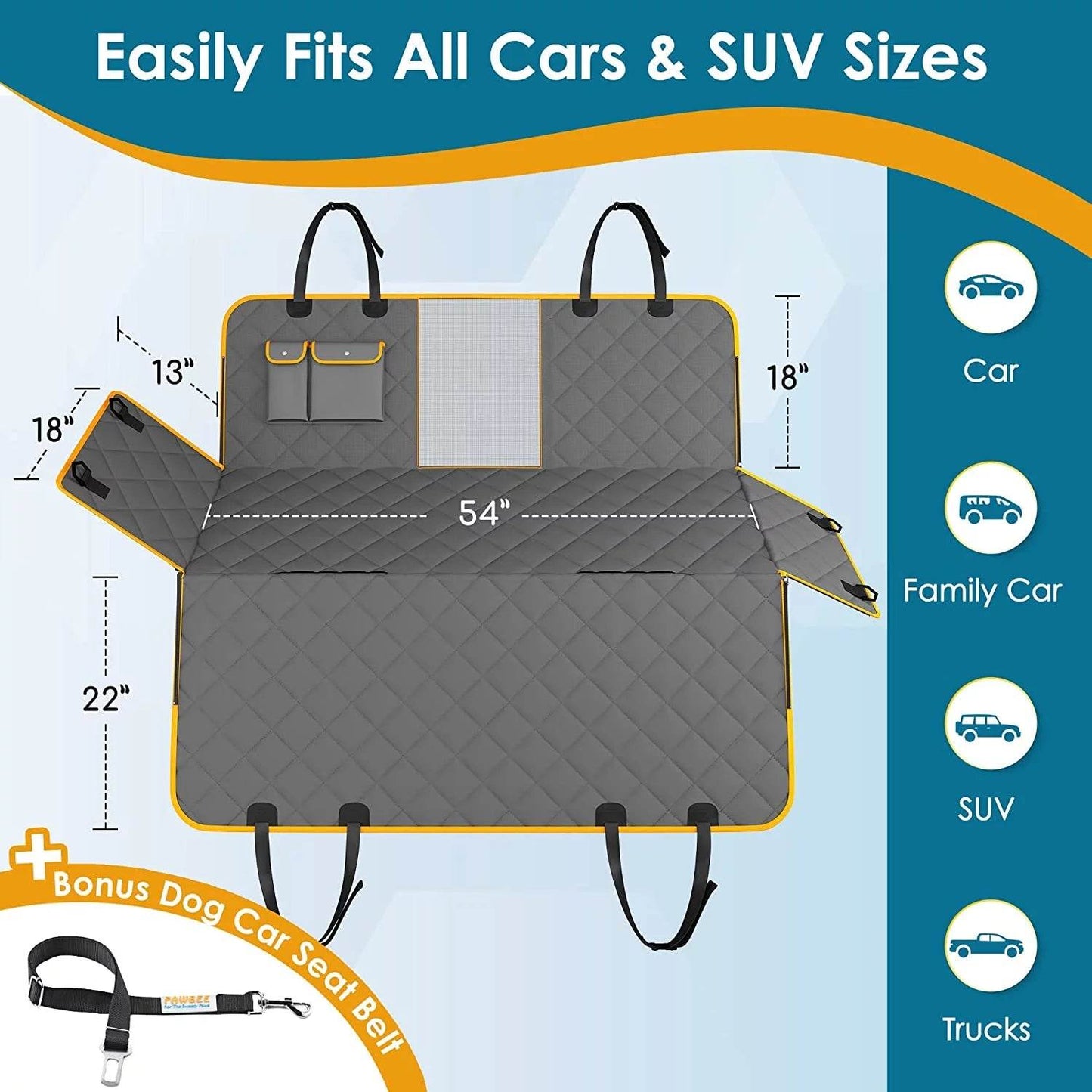 Luxury Dog Car Seat Cover Hammock – Max & Rex Collection